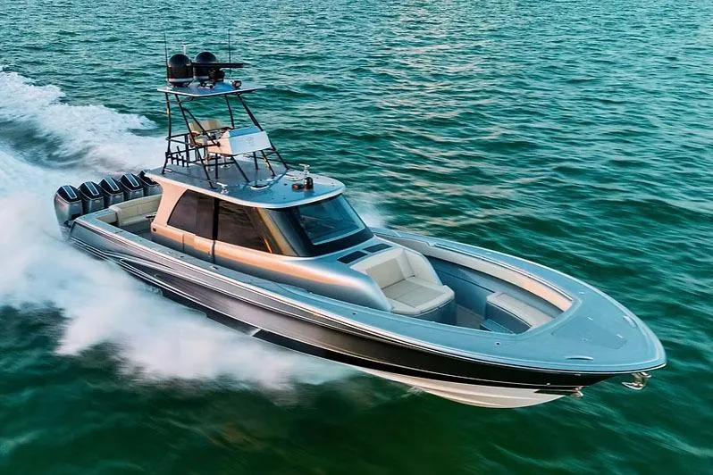 The Image of Manufacturer Provided Image: 2026 Ocean Yachts 52 CC cruising swiftly on open water. - 0