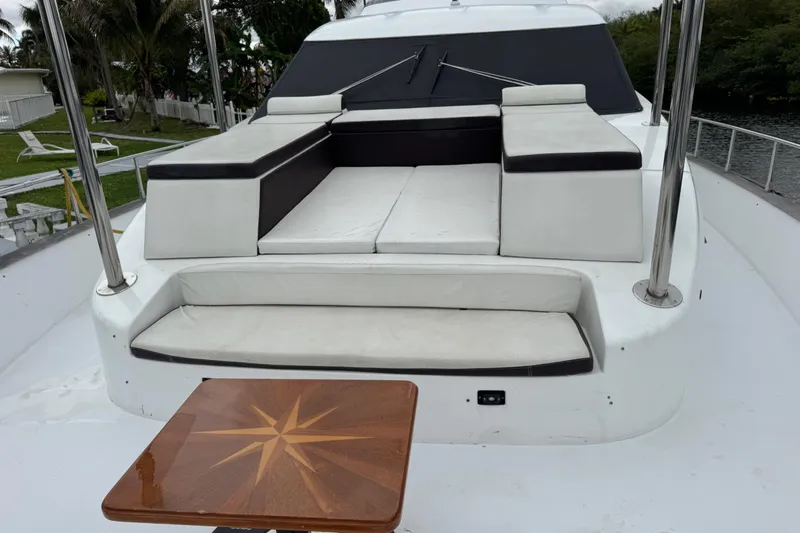 Slide: The Image of Luxurious seating area on a 1998 Azimut 85 Ultimate yacht deck. - 8