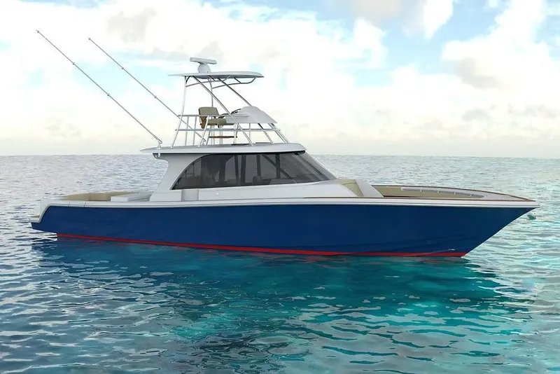 The Image of Manufacturer Provided Image: 2026 Ocean Yachts 48 CC luxury yacht on calm ocean waters. - 0