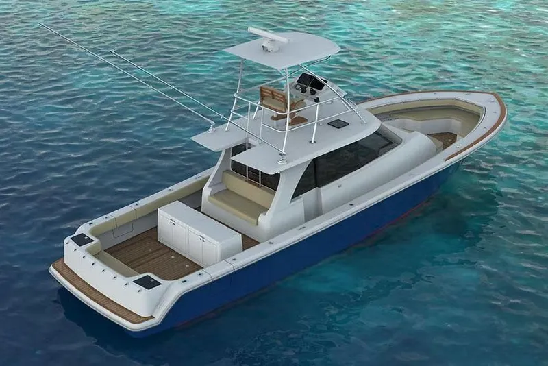 Slide: The Image of Manufacturer Provided Image: 2026 Ocean Yachts 48 CC luxury yacht on clear blue water. - 3