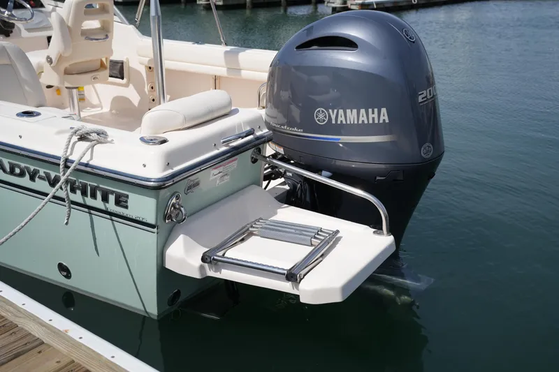 Slide: The Image of 2017 Grady-White Freedom 205 boat with Yamaha 200 engine at dock. - 9