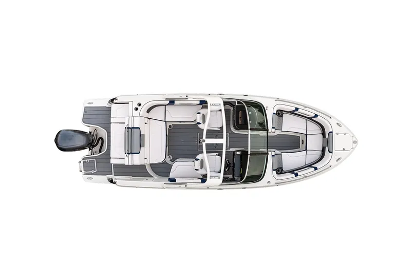 Slide: The Image of Manufacturer Provided Image: 2022 Chaparral 267 SSX OB boat, top view, white and gray interior. - 42