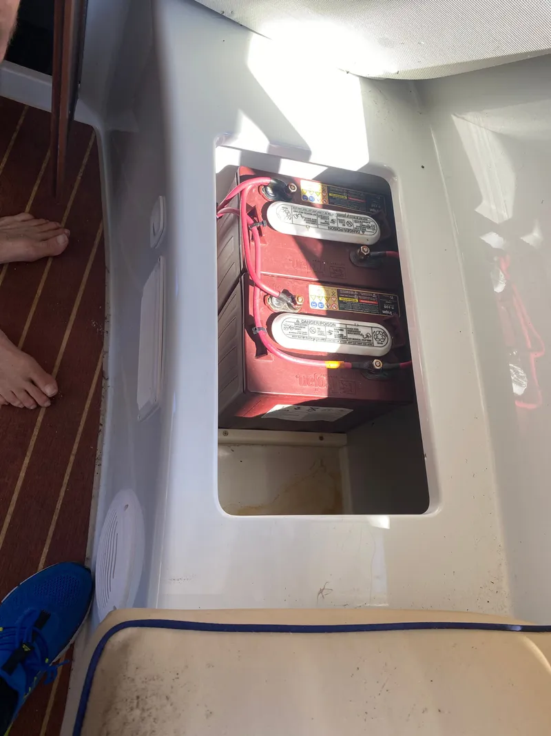 Slide: The Image of Battery compartment of a 2017 Duffy 22 boat. - 4