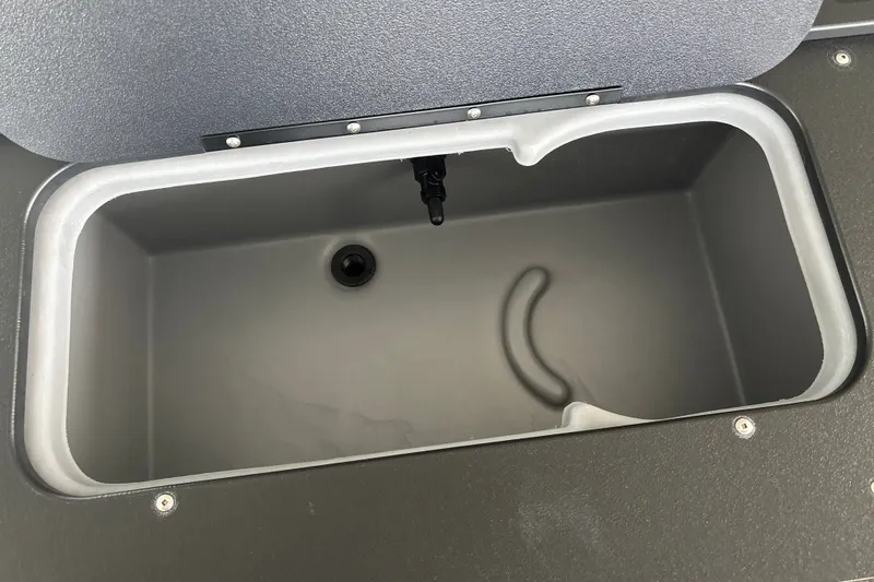 Slide: The Image of Livewell compartment in 2026 Sun Tracker Fishin' Barge 22 DLX pontoon boat. - 38