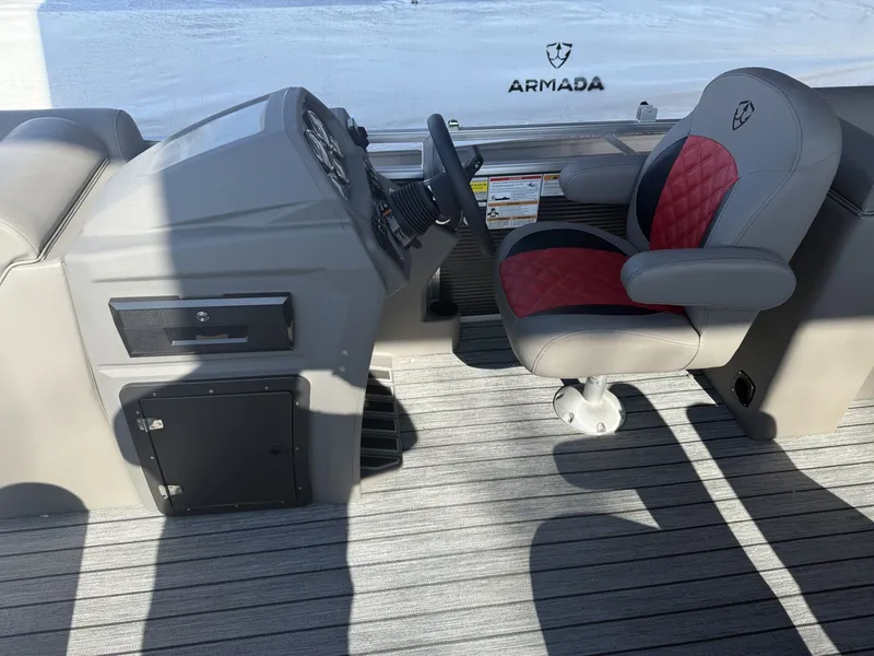Slide: The Image of Armada Drakkar K248 Tritoon w/250HP Mercury & tandem axle trailer 2025 - 5