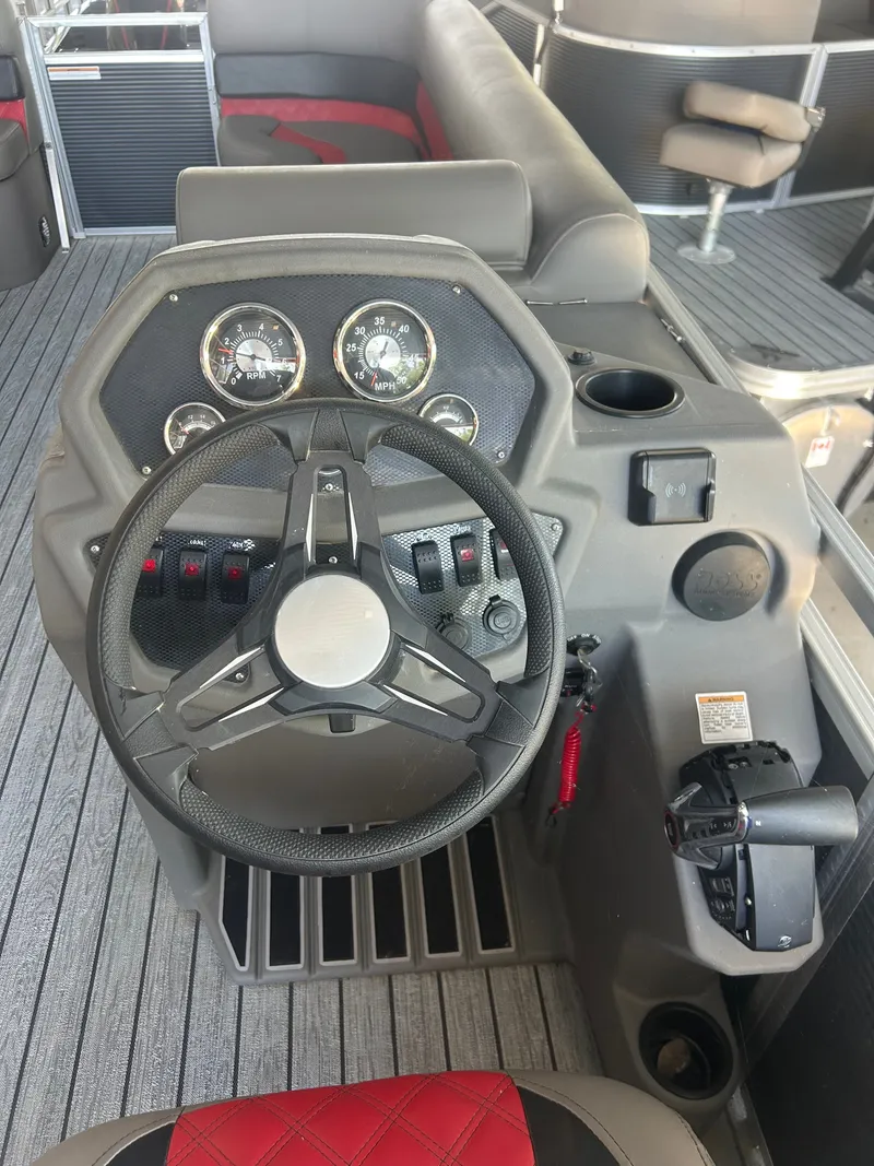 Slide: The Image of Armada Drakkar K248 Tritoon helm, modern design, 2025 model. - 9