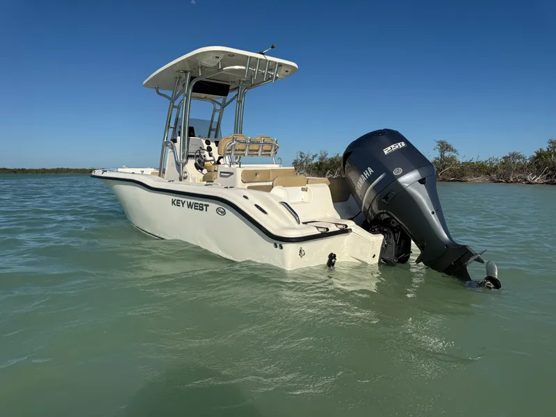 Slide: The Image of 2018 Key West 239 FS boat on calm water. - 2