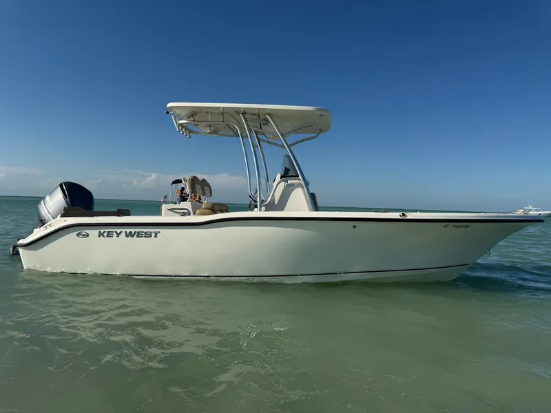 Slide: The Image of 2018 Key West 239 FS boat on calm water. - 5