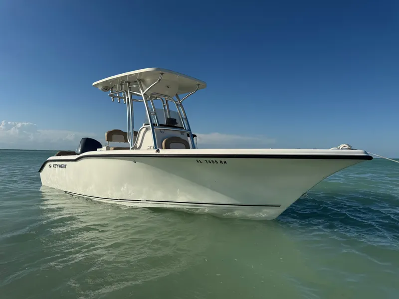 Slide: The Image of 2018 Key West 239 FS boat on calm water. - 6
