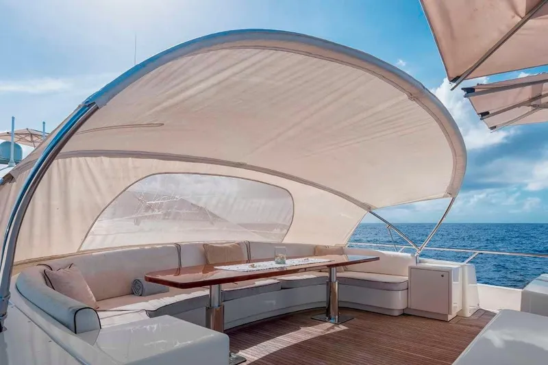 Slide: The Image of Luxurious 2012 Italyachts Leopard yacht deck with elegant seating and ocean view. - 11