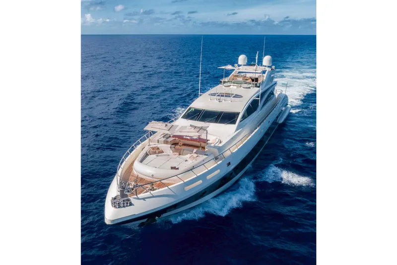 Slide: The Image of Luxurious 2012 Italyachts Leopard yacht cruising on open sea under clear skies. - 16