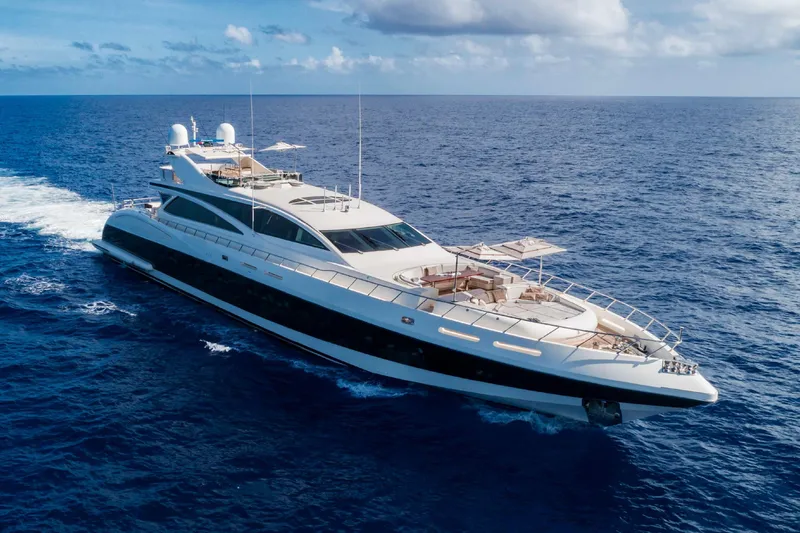 Slide: The Image of Luxurious 2012 Italyachts Leopard yacht cruising on open sea under clear skies. - 18