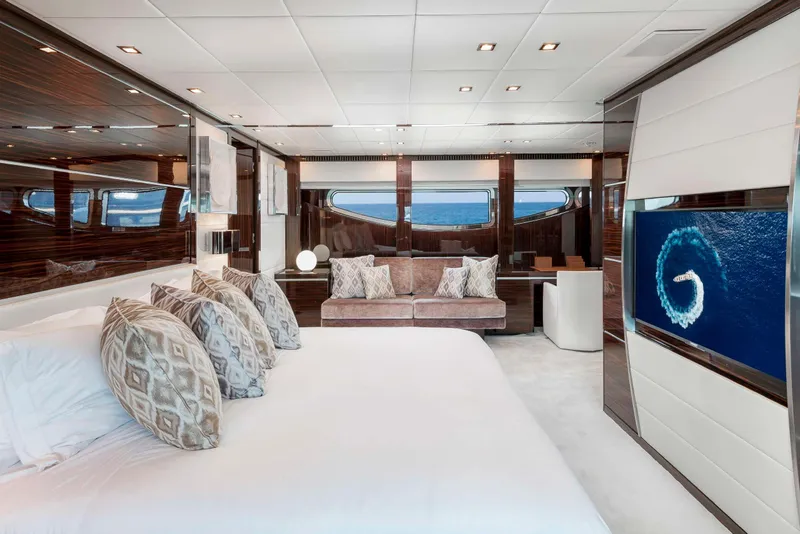 Slide: The Image of Luxurious interior of 2012 Italyachts Leopard yacht with elegant decor and ocean view. - 3