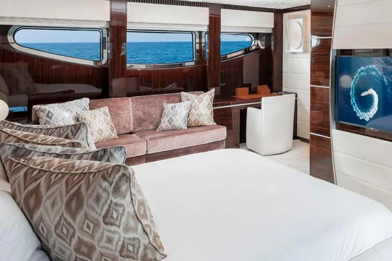 Slide: The Image of Luxurious interior of 2012 Italyachts Leopard yacht with elegant seating and ocean view. - 5