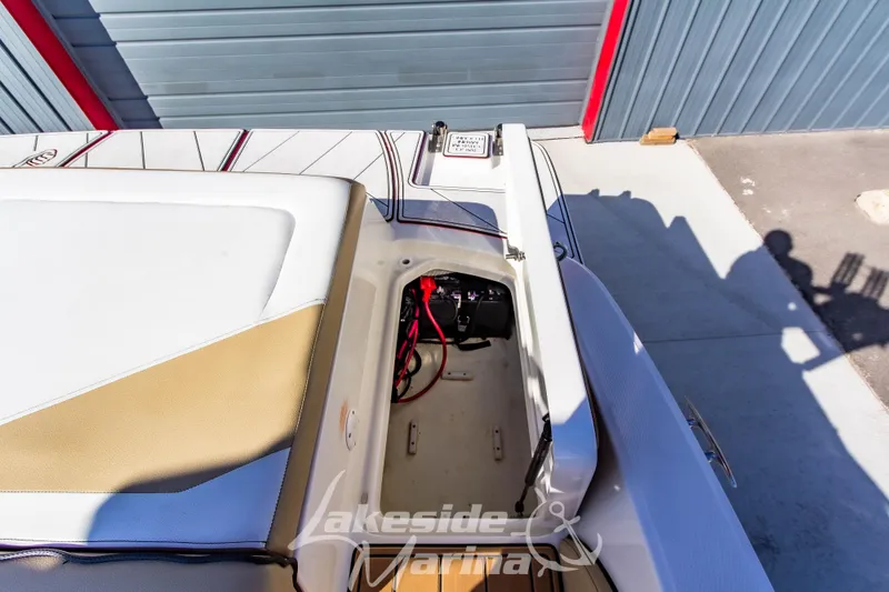 Slide: The Image of 2016 Sea Ray SPX 190 boat interior storage compartment at Lakeside Marina. - 12
