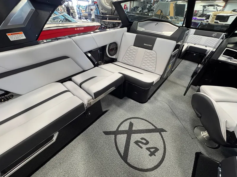 Slide: The Image of Interior of 2023 MasterCraft X24 with luxurious seating. - 5