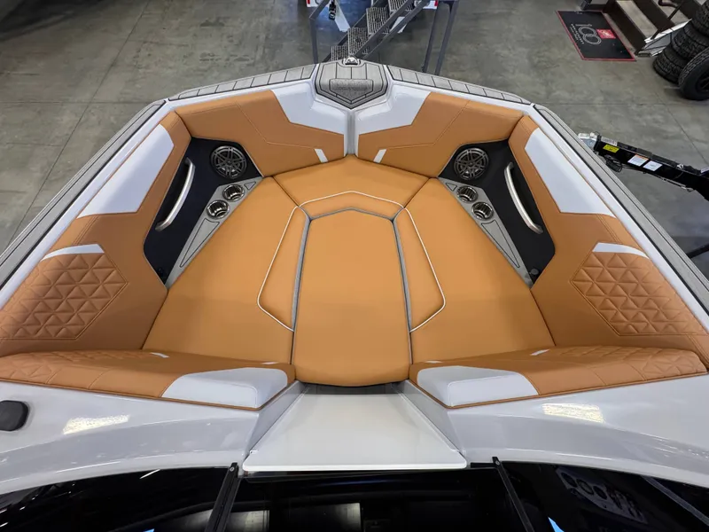 Slide: The Image of 2026 Nautique Super Air Nautique GS22 interior with luxurious seating. - 10