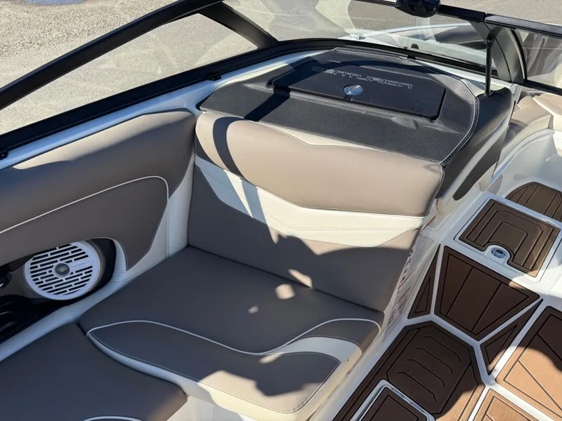 Slide: The Image of Interior of a 2020 Centurion Ri237 boat with sleek seating. - 10