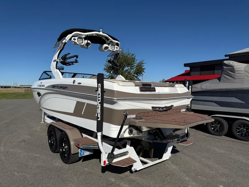 Slide: The Image of 2020 Centurion Ri237 boat on trailer, side view. - 4