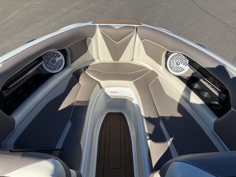 Slide: The Image of Interior of a 2020 Centurion Ri237 boat with speakers. - 8
