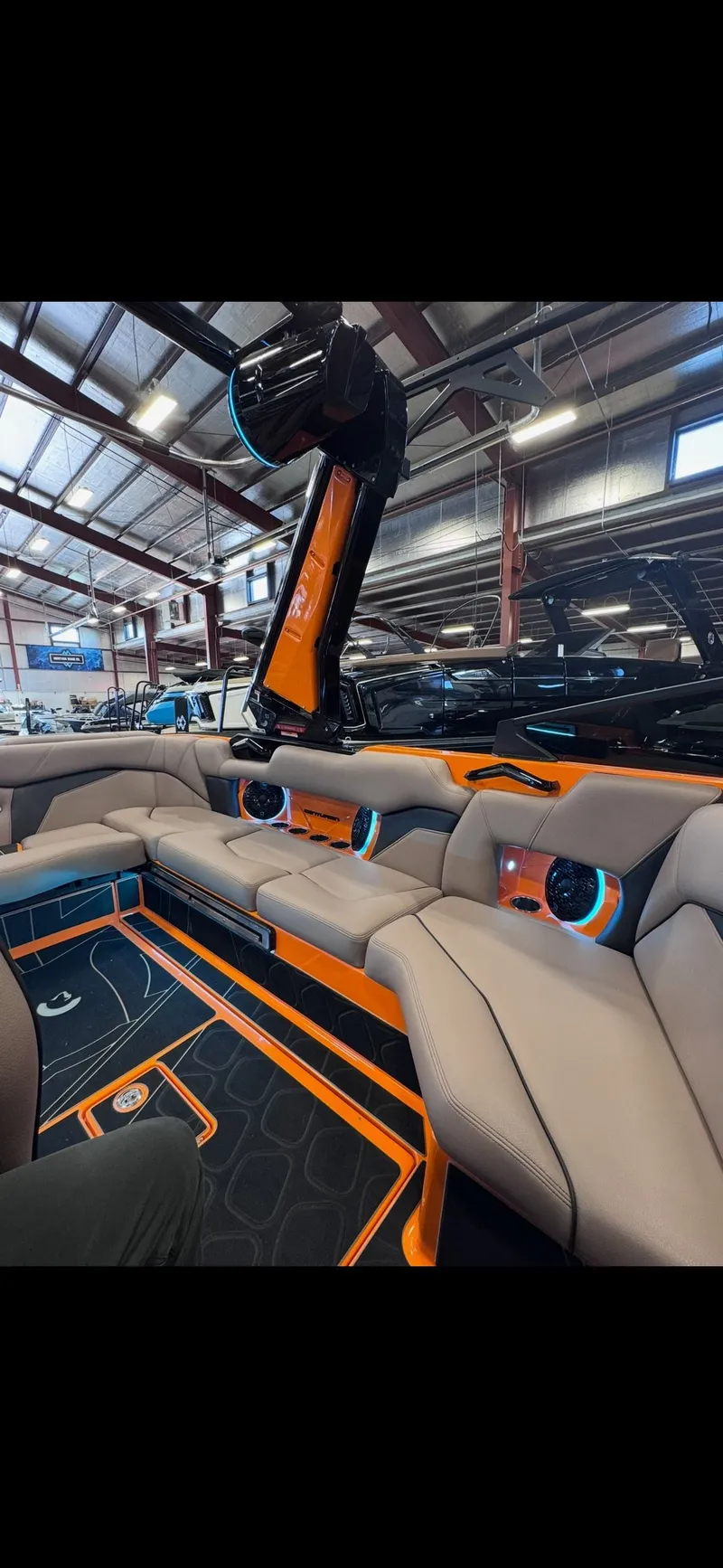 Slide: The Image of Interior of 2026 Centurion Fe23 with modern seating and illuminated accents. - 6