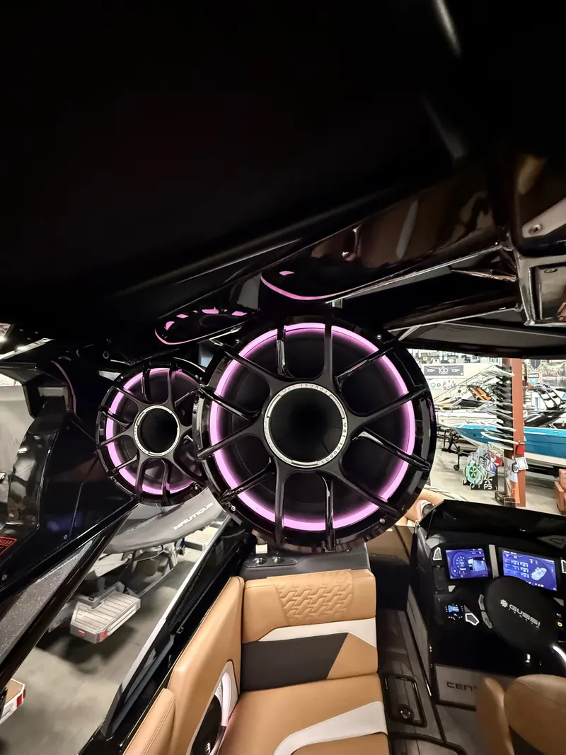 Slide: The Image of Centurion Ri245 2025 with illuminated speakers in the interior. - 14