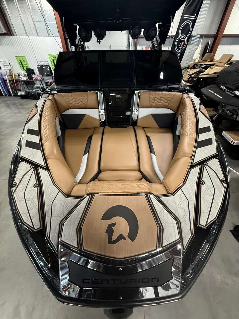 Slide: The Image of Interior of a 2025 Centurion Ri245 boat with luxurious upholstery. - 7