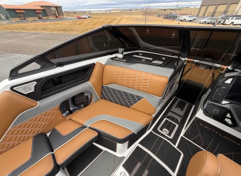 Slide: The Image of Interior of Centurion Ri 265 boat, luxurious seating, modern design, year 2026. - 8