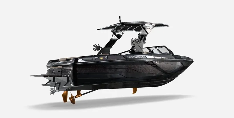 The Image of 2026 Centurion Ri245 boat, modern design, black color, side view. - 1