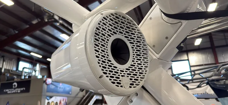 Slide: The Image of Close-up of a speaker on a 2023 Centurion Ri230 boat. - 15