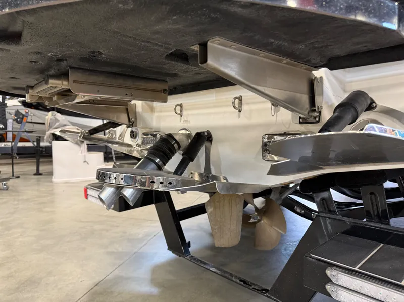 Slide: The Image of Underside of Centurion Fi23 boat, 2024 model, in a workshop. - 11