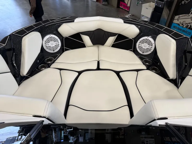 Slide: The Image of Interior of 2024 Centurion Fi23 with luxurious white seating. - 9