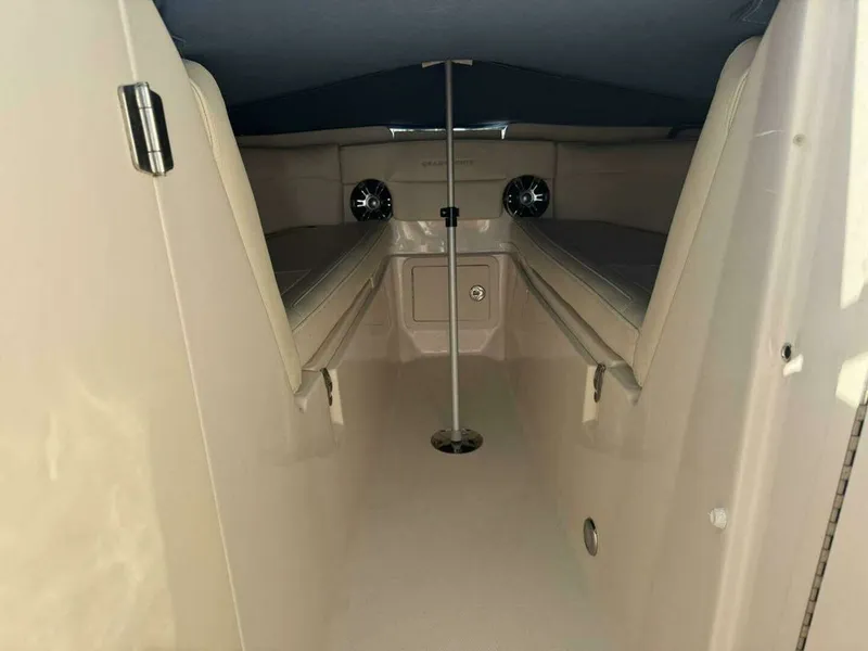 Slide: The Image of Interior of 2022 Grady-White FREEDOM boat with seating area. - 27