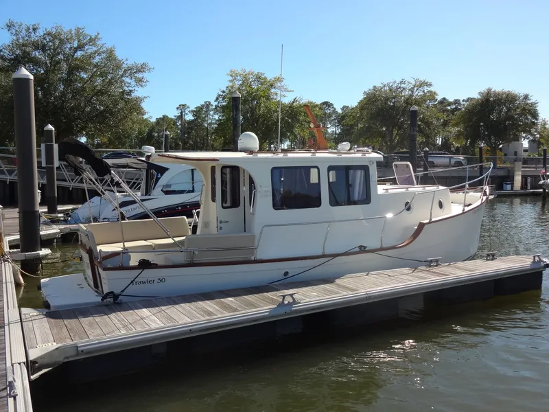 Slide: The Image of North Aegean 30 Trawler 2016 at dock, sunny day. - 12