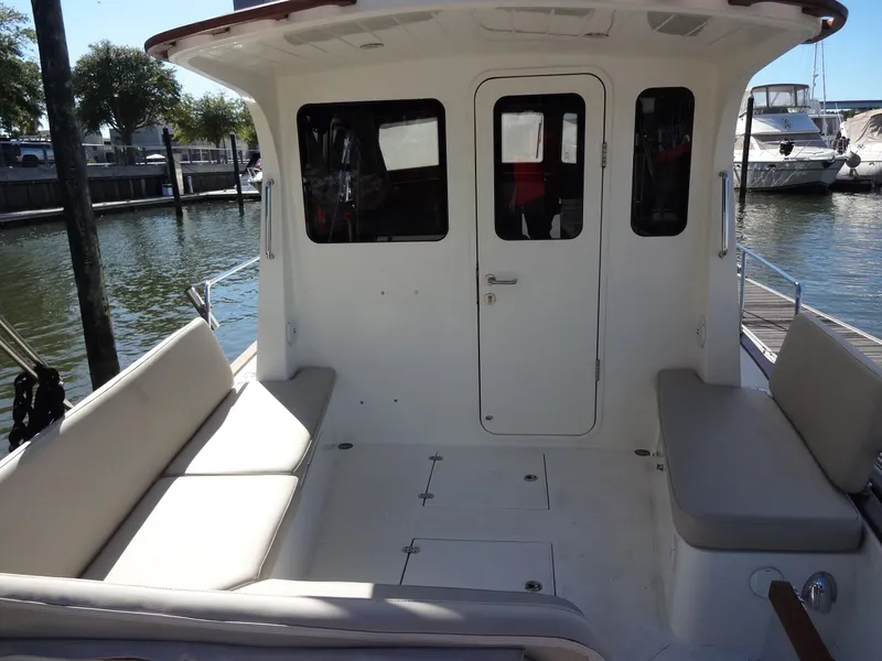 Slide: The Image of Interior of a 2016 North Aegean 30 yacht with seating area. - 20