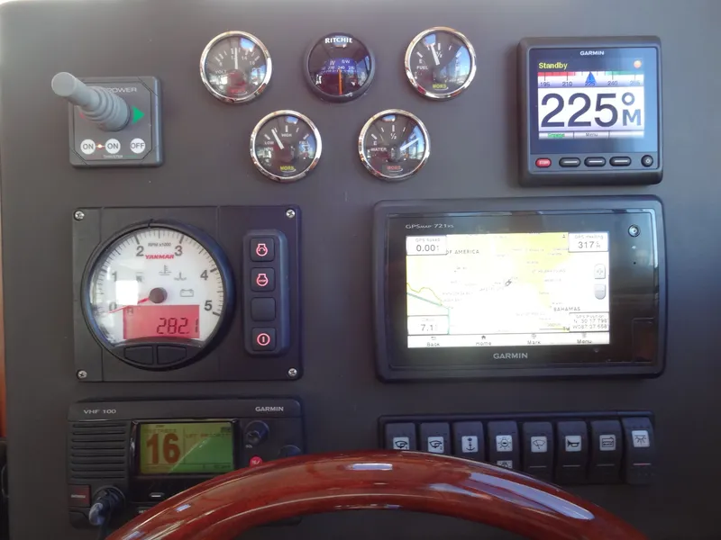 Slide: The Image of Control panel of a 2016 North Aegean 30 boat. - 22