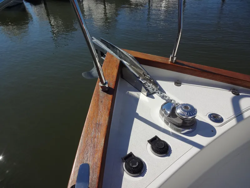 Slide: The Image of Close-up of anchor system on a 2016 North Aegean 30 yacht. - 39