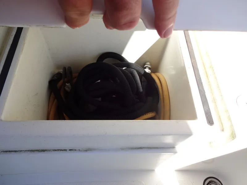 Slide: The Image of Storage compartment on a 2016 North Aegean 30 boat. - 48