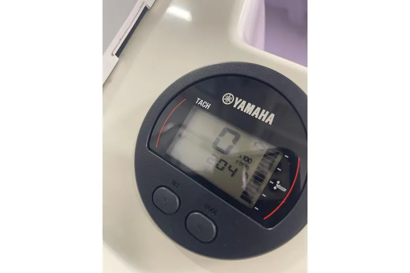 Slide: The Image of Yamaha tachometer display on 2021 Brig Navigator 485 boat dashboard. - 3