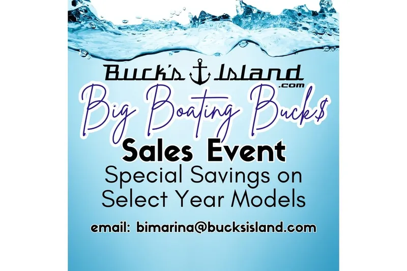 Slide: The Image of Bucks Island boat sales event with special savings on select models. - 3