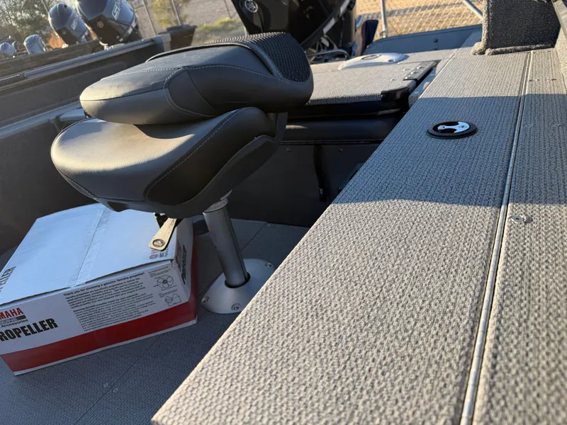 Slide: The Image of Interior of G3 Angler V 178 F boat, seat and propeller box visible. - 14