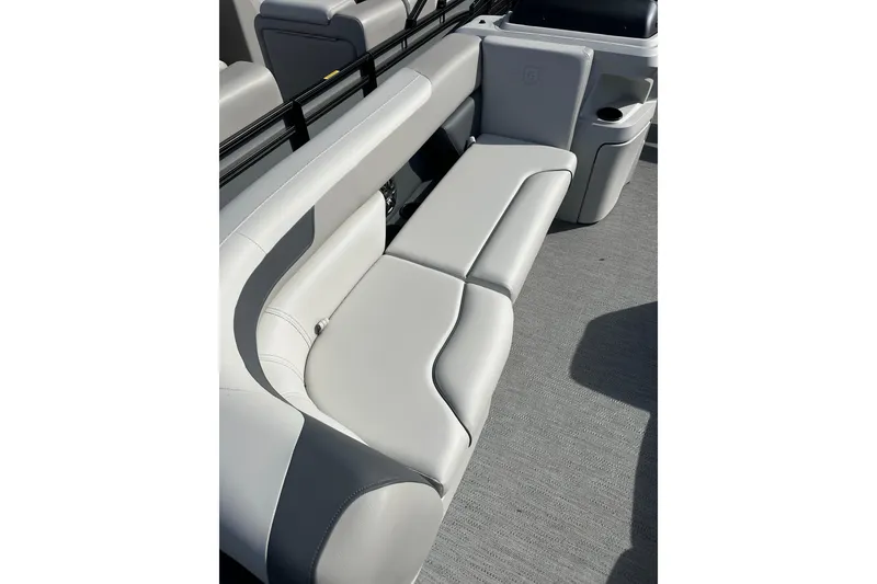 Slide: The Image of 2026 Godfrey Sweetwater 2286 SFL boat interior with sleek, modern seating design. - 3