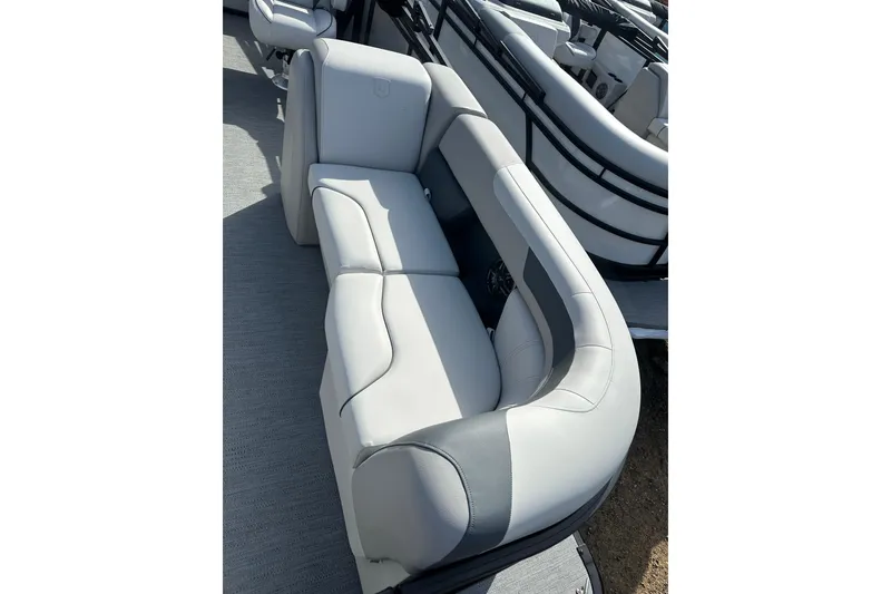 Slide: The Image of 2026 Godfrey Sweetwater 2286 SFL boat interior with sleek, modern seating design. - 4