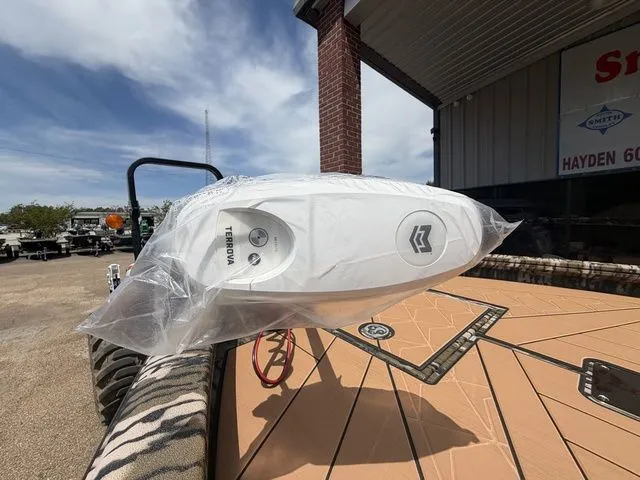 Slide: The Image of Avid 21 MAG ST 2026 boat with Terrova motor, wrapped on trailer. - 5