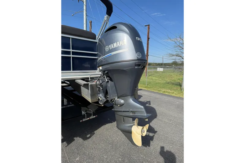 Slide: The Image of 2023 Sylvan Mirage 820 Cruise with Yamaha 90 outboard motor. - 4