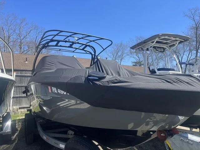 The Image of 2019 Yamaha Boats 242 Limited S covered on trailer. - 1