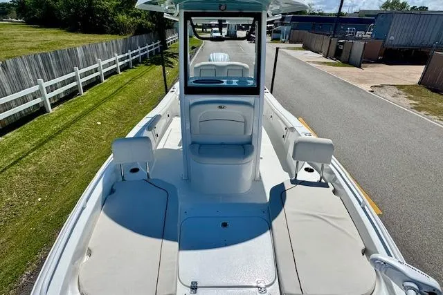 Slide: The Image of 2022 Sea Hunt BX 25 FS boat interior, featuring spacious seating and sleek design. - 16