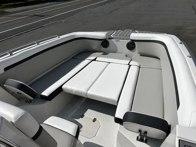 Slide: The Image of 2024 Starcraft SVX 231 OB boat with white interior. - 27