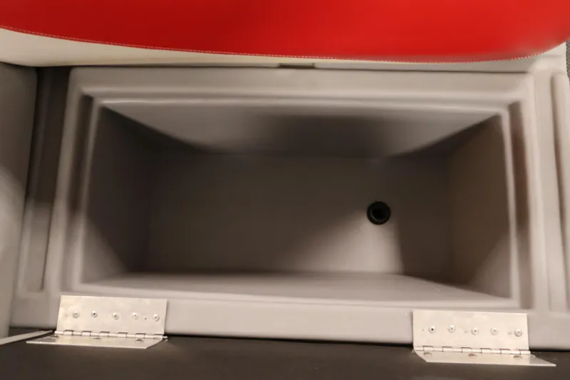 Slide: The Image of Storage compartment in 2019 Bentley Pontoons 200 CRUISE with red seating. - 26