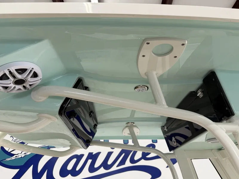 Slide: The Image of Interior view of Key West 219FSR boat model 2026. - 15